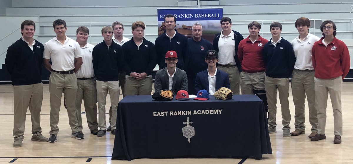 ⚾️ Congratulations to Mason Morgan (Mississippi Delta Community College) &amp; Cole Moudy (Holmes Community College) for their college signings today! ⚾️ 

❤️ We love you guys &amp; are so proud of the way you represent East Rankin Academy! ❤️