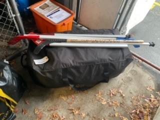 SaanichPolice's tweet photo. We've located two hockey bags with gear inside. If they belong to you please let us know. We would love to return the gear! File 21-21771. #Saanich https://t.co/E0exlVaJ6C