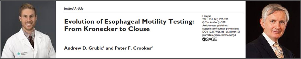 Foregut Journal (@foregut_journal) on Twitter photo Editor’s choice article of 3rd issue:
Evolution of Esophageal Motility Testing: From Kronecker to Clouse, a paper by Drs. Grubic and Crookes.
journals.sagepub.com/doi/full/10.11…
<a href="/USCGenSurg/">USC | LAG Surgery</a> #GITwitter #motility #esophagus Editor’s choice article of 3rd issue:
Evolution of Esophageal Motility Testing: From Kronecker to Clouse, a paper by Drs. Grubic and Crookes.
journals.sagepub.com/doi/full/10.11…
<a href="/USCGenSurg/">USC | LAG Surgery</a> #GITwitter #motility #esophagus