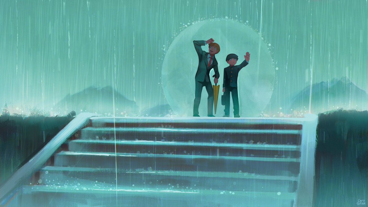 carosapien's tweet photo. environment practice with mob and reigen ☔️ #mp100 https://t.co/CYQtn5OLcw