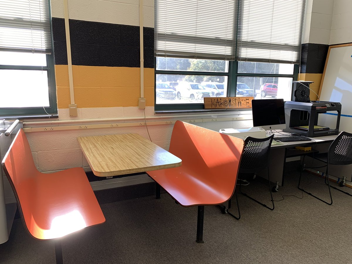 Excited about our new collaborative seating in our media centers! Great timing for Tommy’s Pizza to get new booths. <a href="/liz_beth24/">Elizabeth Riddick</a> <a href="/abenton_pq/">April Benton</a> <a href="/JohnRLassiter/">John R Lassiter</a> <a href="/PQPrincipal/">Laura Moreland</a>