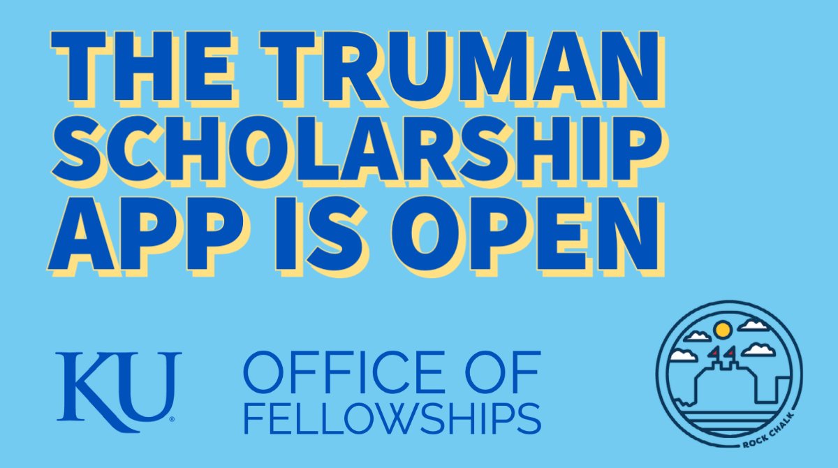 The Truman Scholarship online application is now open! Contact us to get access if you're applying for the KU nomination. Campus deadline is November 29!