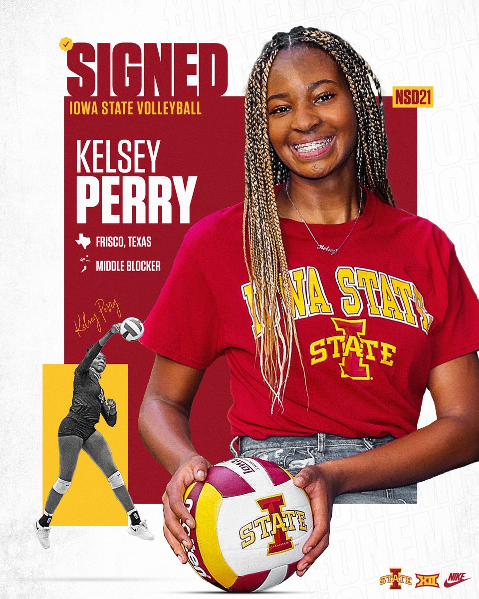 Welcome to Iowa State Kelsey Perry, a middle blocker from Frisco, Texas!

#WhosNext