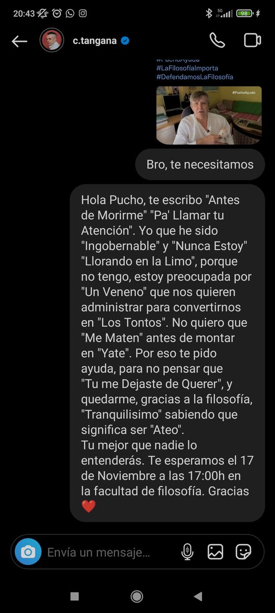 paulallamasrdlp's tweet photo. @FdezLiriaCarlos seguimos empujando
 #PuchoAyuda #lafilosofíaimporta #defendamoslafilosofía https://t.co/N6JMA7aOVR