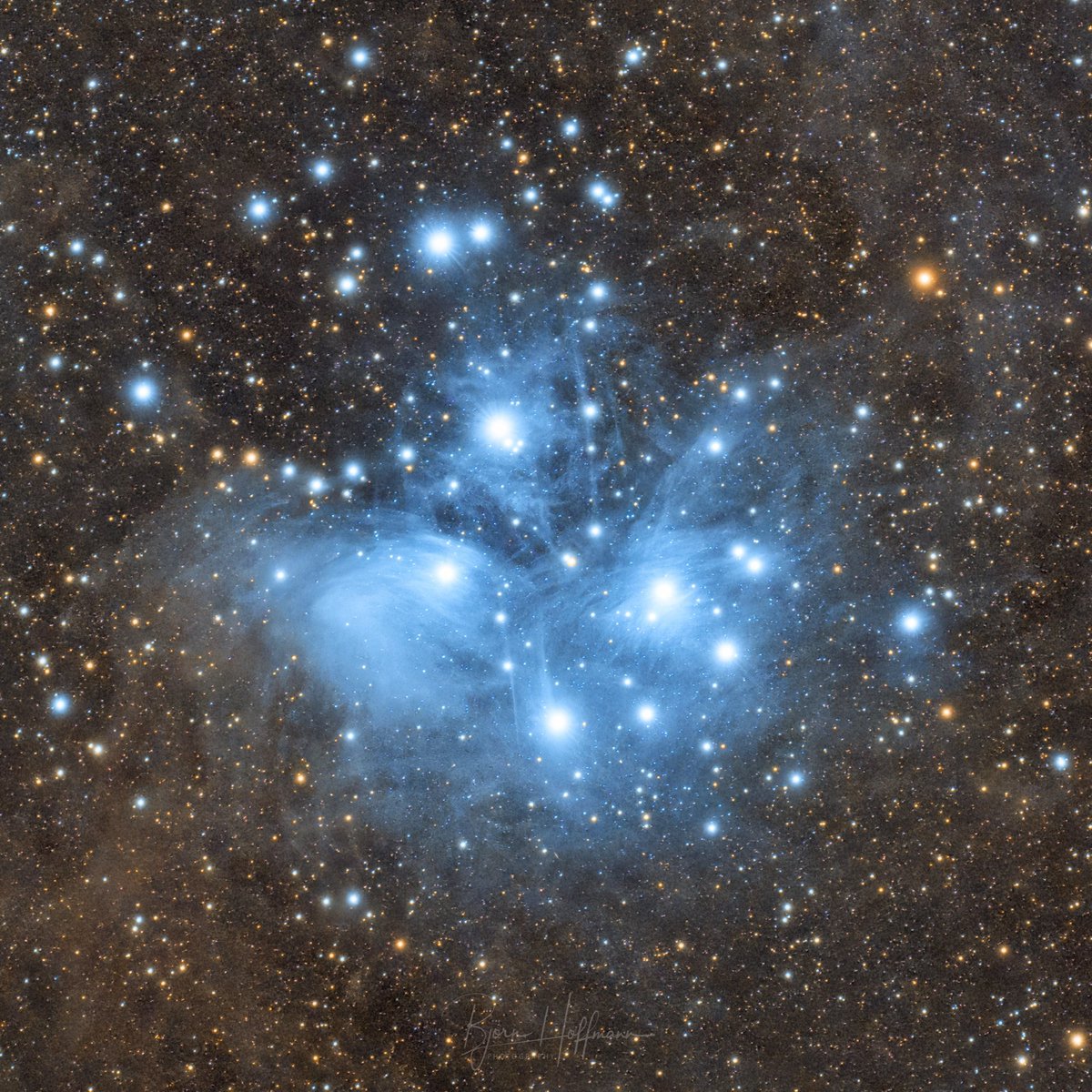 Believe it or not, but this dusty Pleiades Image contains less than one hour of data! Amazing example how a good sky and great equipment speed up astro imaging. #Astrophotography