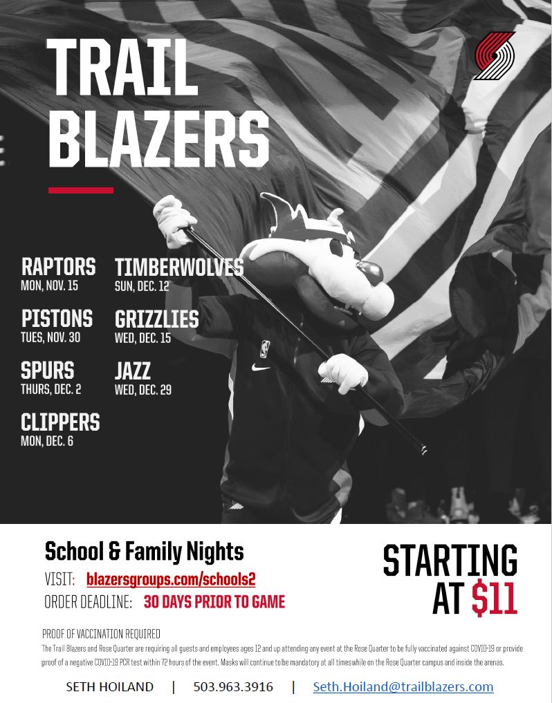 School &amp; Family Nights with the Portland Trail Blazers!