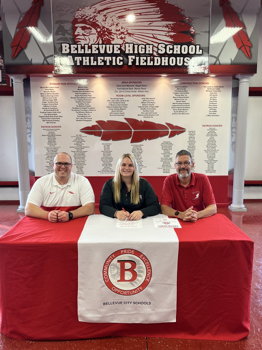 bcsredmensports's tweet photo. Congratulations Kaylin on signing with The Ohio State University and continuing your education and athletic career with the @OhioStateTFXC program. #BellevueProud https://t.co/BtwyrfKb6D