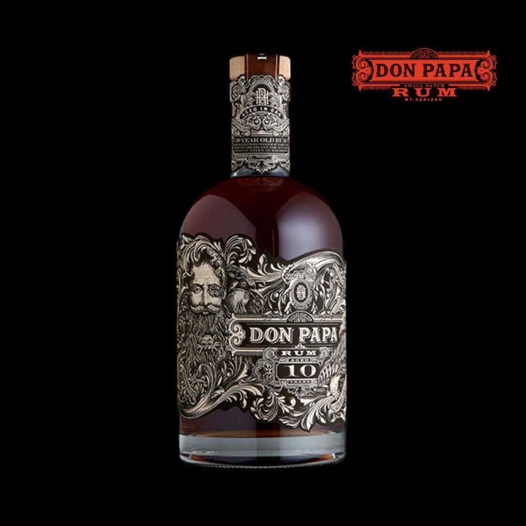 Aged for an additional 3 years, in which the original ex-bourbon American oak barrels are re-charred, resulting in a darker and bolder rum with notes of dried fruits, cacao and a hint of oak.

#Donpapa #rum #10years #rumlover #rumtime #cocktails #spirits #drinks #cheers #Rhum