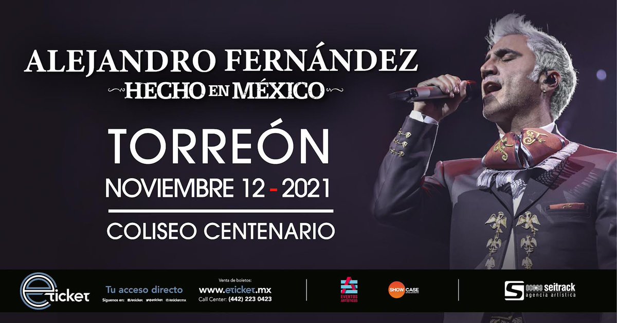 alexoficial's tweet photo. #AFHechoEnMexico regresa a los escenarios esta semana y vuela directo a Torreón, Coahuila!💥🇲🇽

¿Quién me acompaña pa’ cantar la noche entera? 

Consigue TUS BOLETOS en el siguiente LINK! ⬇️
https://t.co/CC0mq07nej https://t.co/sOFeqg6MUP