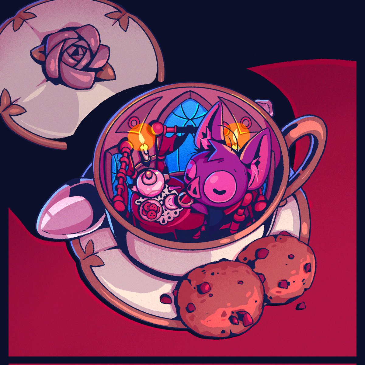 Javi_Pajuelo's tweet photo. Tea time! ๐ฉธ๐ฆ
#tinyfriend #bat #vampire #illustration https://t.co/6u1hpMB4Of