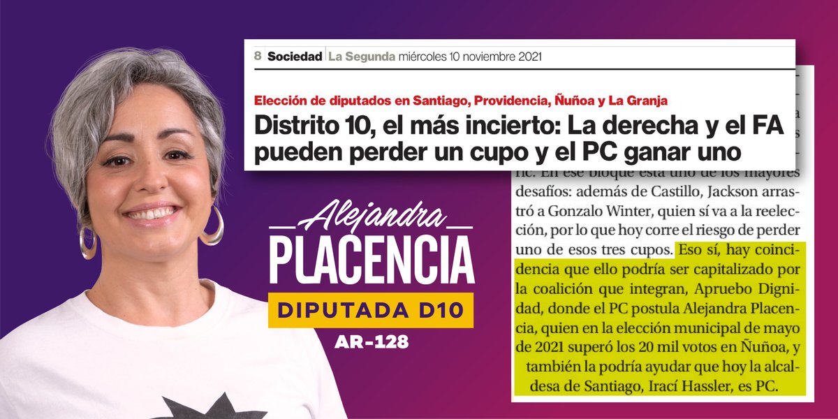 Hasta <a href="/La_Segunda/">laSegunda</a>  se da cuenta de lo que vemos día a día en las calles: SOMOS OPCIÓN para llevar las demandas de TODAS al Congreso. Este domingo 21 de noviembre, vota con confianza Alejandra Placencia AR-128 ✊
