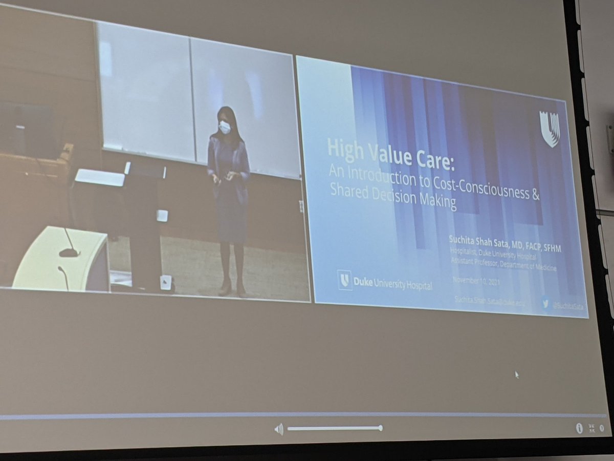 So excited for Dr @SuchitaSata leading our .@DukeMedSchool Clinical Skills Foundation session on#highvaluecare!