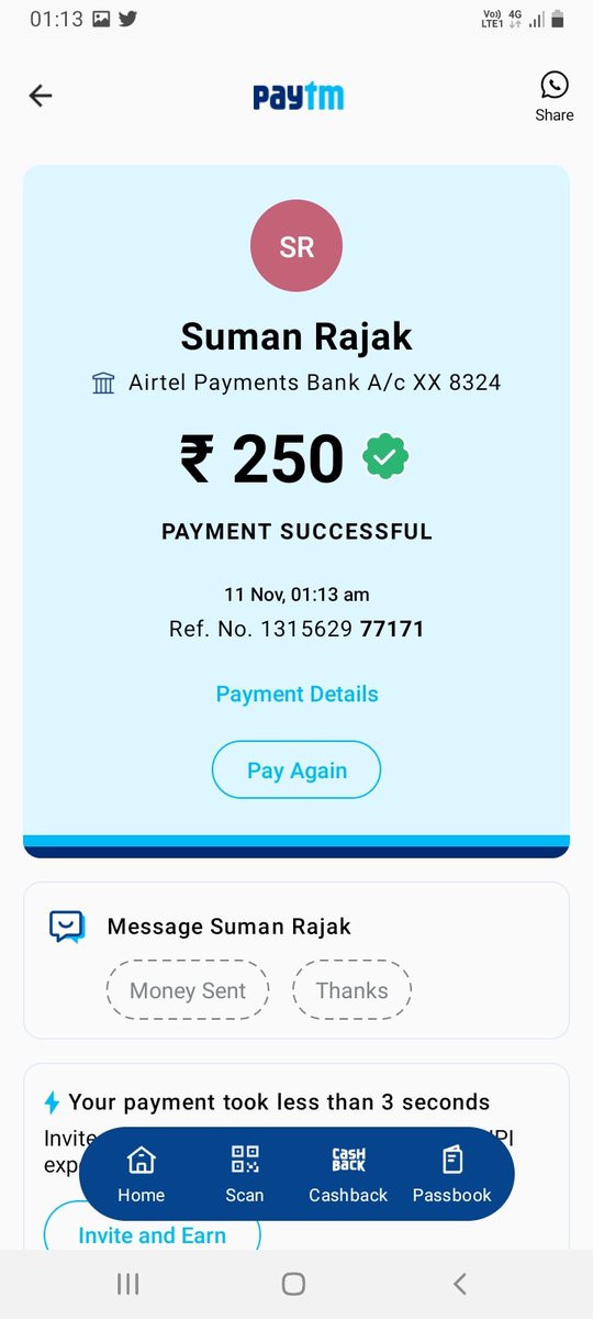 Utkarsh99919653's tweet photo. @Paytm this my money is worng person send please help us https://t.co/yOBOzQRHaU