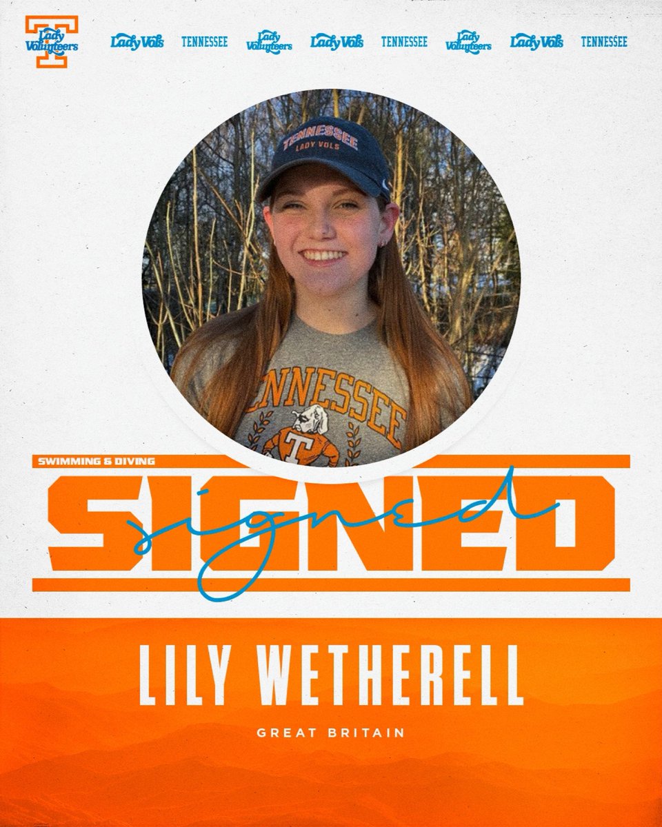Vol_SwimDive's tweet photo. 🟧𝟐𝟎𝟐𝟐 𝐒𝐢𝐠𝐧𝐢𝐧𝐠 𝐂𝐥𝐚𝐬𝐬⬜️

From Great Britain to Rocky Top, we are happy to welcome Lily Wetherell to the Tennessee family! She will compete in the freestyle and breaststroke! 

#GBO x #IGTBATV🍊 https://t.co/V0WDTk43GF