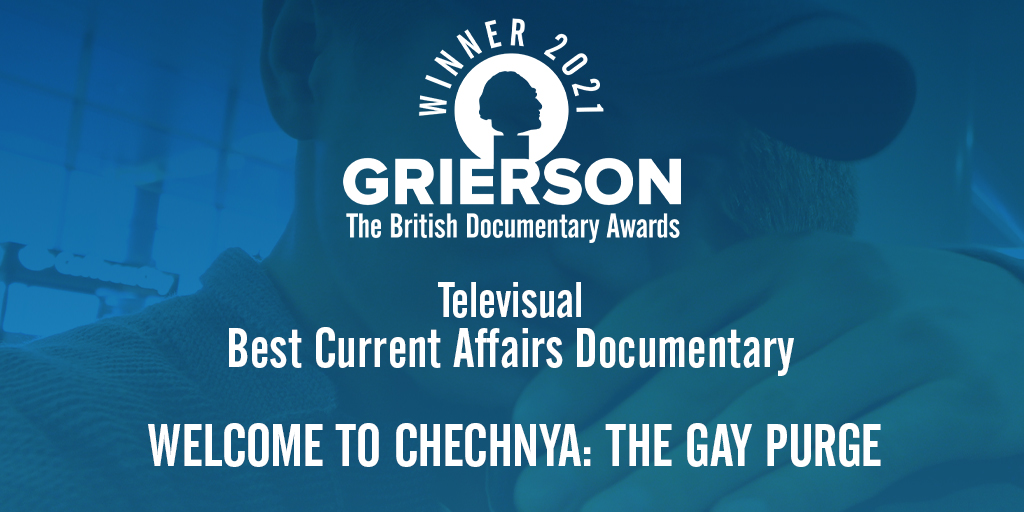 #GriersonAwards winner for <a href="/televisualmedia/">Televisual Quarterly and televisual.com</a> Best Current Affairs Documentary is Welcome to Chechnya: The Gay Purge

presented by <a href="/ellieflynn/">Ellie Flynn</a>
<a href="/welcomechechnya/">welcometochechnya</a> <a href="/ByDavidFrance/">David France</a> <a href="/henty_alice/">Alice Henty</a> <a href="/IgoMy/">Igor Myakotin</a> <a href="/bbcstoryville/">BBC Storyville</a>