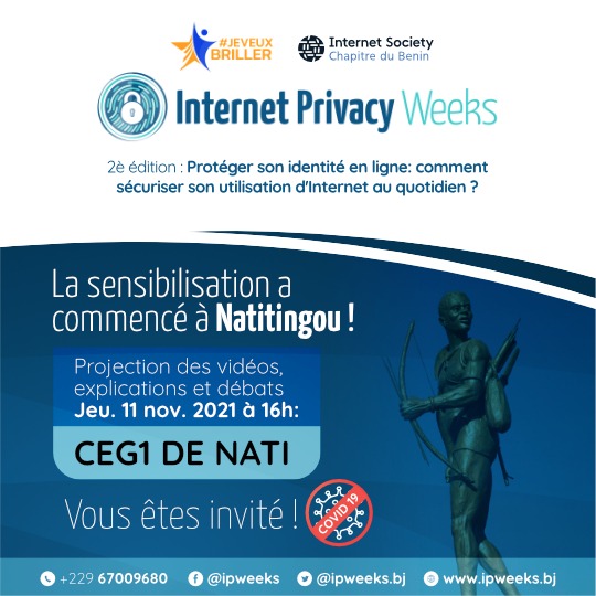 isocbenin's tweet photo. 🌟🌟 Dassa, Natitingou..c'est votre tour maintenant. Nous venons bien équipés. La barrière linguistique sera levée. Tous ensemble pour une bonne hygiène numérique.
#IPWeeks #Privacy #Security #Team229 https://t.co/3GhyxYLoFr