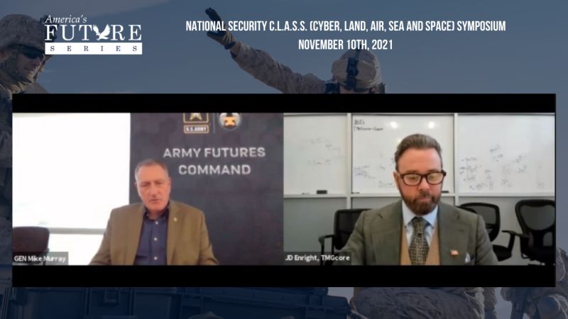 AmericasFS's tweet photo. Join John-David Enright, CEO of @TMGcore &amp; General Mike Murray of @armyfutures as they discuss Joint, Interoperable, Command and Control Capabilities!

Listen in > https://t.co/Dqm7ITxuZh https://t.co/bxOICLMFGs
