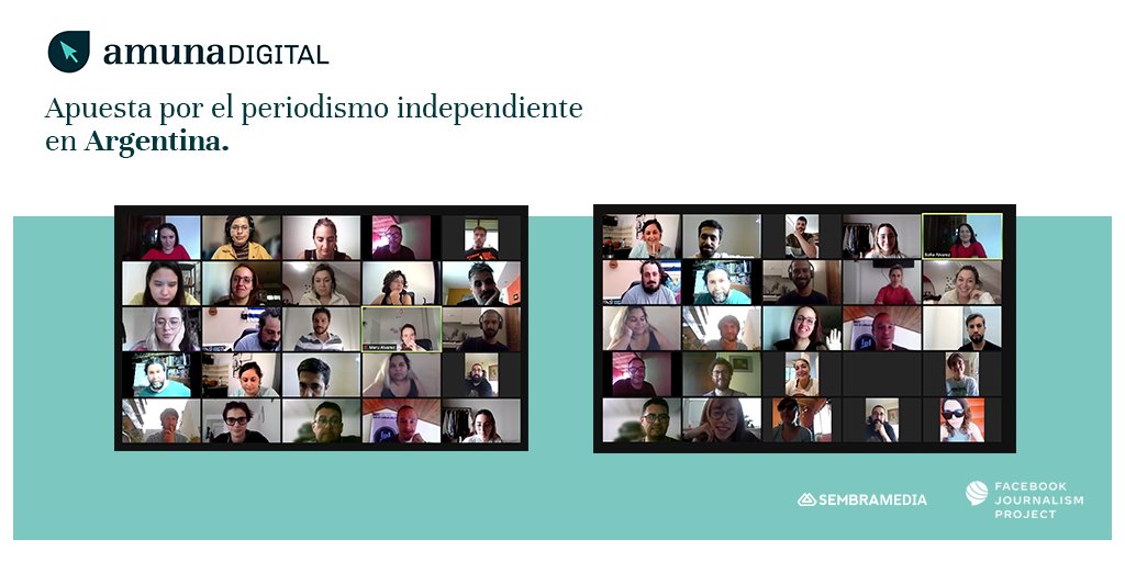 sembramedia's tweet photo. ¡Hoy cerramos la primera fase de Amuna Digital! 🧉

Líderes de medios participan del programa de educación y aceleración orientado a fortalecer el ecosistema de nativos digitales en Argentina. 🇦🇷

Estamos felices por este proceso y esperamos con ansias los resultados. ✨ https://t.co/i5vFebV1Ij