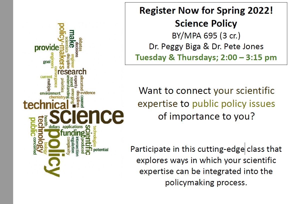 PLEASE RT: Hey UAB students! Premiering January 2022, UAB will launch its NEW Graduate Certificate in Science Policy! Learn about the intersection of science, policy, and law and how to share your expertise in science beyond the bench! Details below!