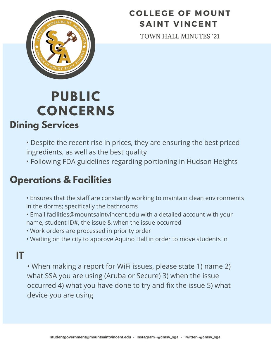 cmsv_sga's tweet photo. Wasn't able to make it to our SGA Town Hall this semester? No worries; here are the minutes from this fall Town Hall to stay informed on what is happening around your campus!! If you have any questions regarding the meeting, feel free to email us!! https://t.co/ipWoBJYAYf