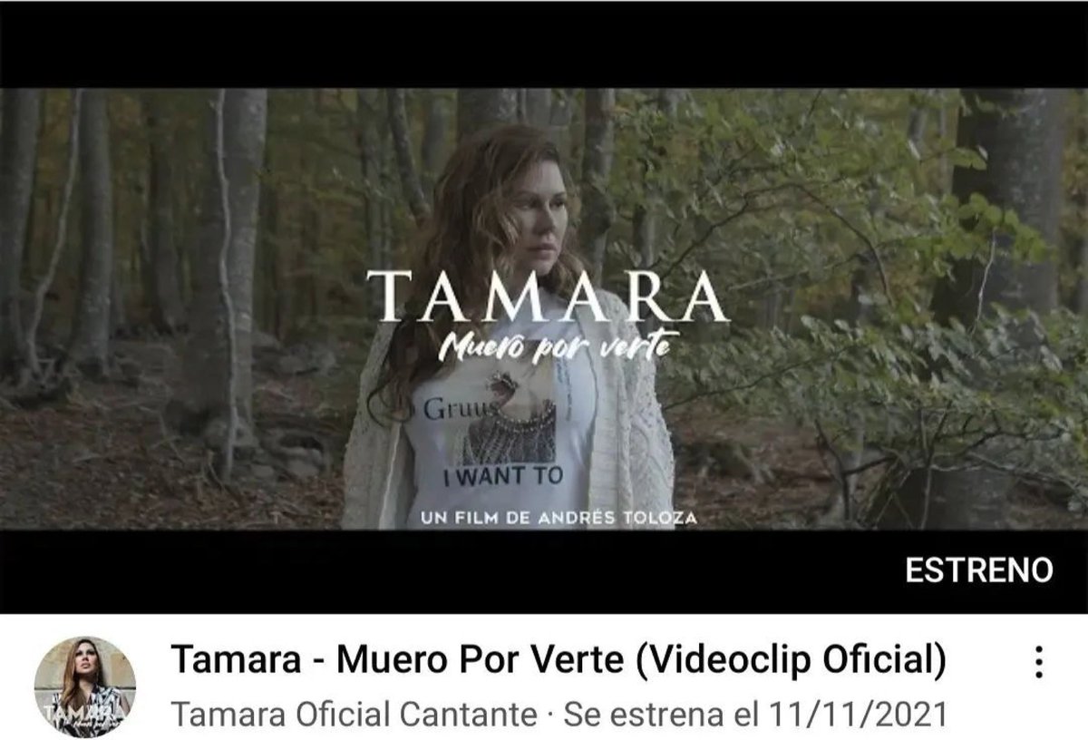 TAMARA_CFO's tweet photo. TODO LISTO PARA EL ESTRENO DEL VIDEOCLIP "#MUEROPORVERTE” @Tamara_online @HitEvolutionCL @talismanmanager @INNERCIASPAIN #alfinproducciones @KalmaMusic @JabrahamOficial #alvaroreyoficial

JUEVES 11 DE NOVIEMBRE EN @youtube 

#tamaristas #arribatamaristas #tamaracontigosiempre https://t.co/fK6BPTpsAj