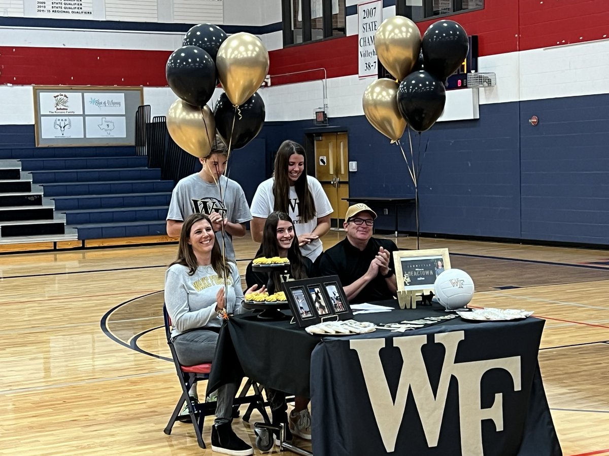 WimberleyHS's tweet photo. Congrats Paige on signing with Wake Forest to continue your volleyball career! #WHSTEXANPRIDE https://t.co/4njLnSYY5P