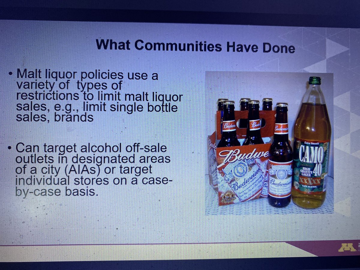 ncalcoholpolicy's tweet photo. Rhonda Jones-Webb: malt liquor policies are an effective tool in reducing crime. #interactivedialogues #alcoholpolicy @USAlcoholPolicy https://t.co/mlTDLIaSN0