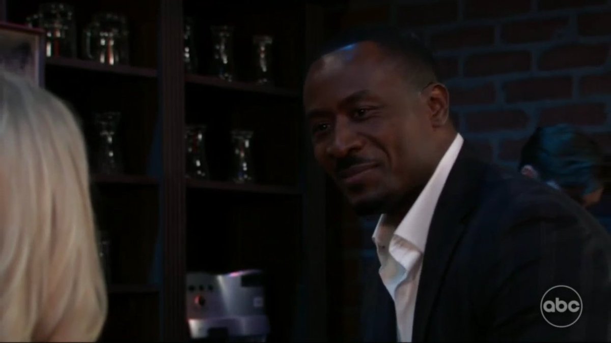 antigonea's tweet photo. Shawn and Nina spend time catching up at Charlie's.. I don't know what it is about this atmosphere but they both look GOOD here. #NinaReeves #ShawnButler #GH https://t.co/KURiu2mzDf