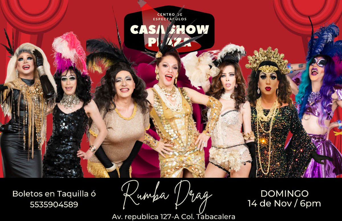 CASASHOW4's tweet photo. No te pierdas este 14 de Nov @RumbaDrag https://t.co/uKhb4LHiBq