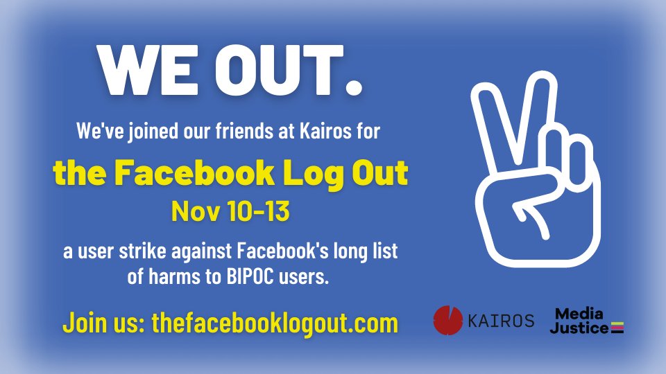 mediajustice's tweet photo. Facebook's business model relies on the assumption that we need it to organize our people to stay connected to community. Zuckerberg's wealth depends on us thinking we need him. In fact, they need us, &amp; that's why we're on strike. ✌🏿✌🏾✌🏽 #WeOut #TheFBLogout #FireZuck https://t.co/CHAYJDUAiE