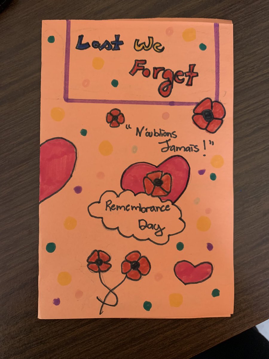 mspharand's tweet photo. We have been working hard on our Remembrance cards that will be dropped off for Veterans at our local @RoyalCdnLegion I am so impressed with my students thoughtfulness and creativity. #postcardsforpeace https://t.co/owOOsad39H