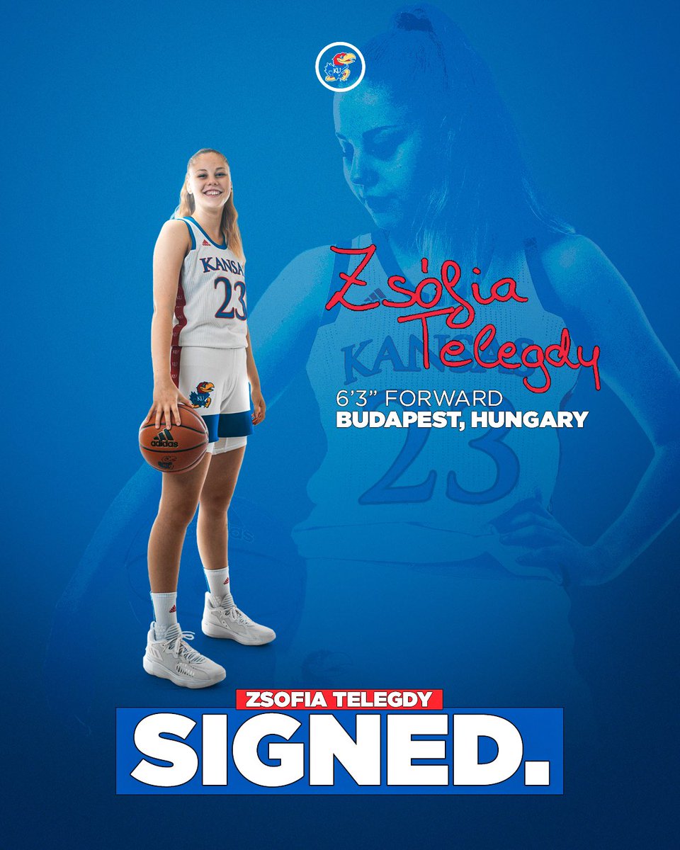 KUWBball's tweet image. ✍️ 𝐒𝐈𝐆𝐍𝐄𝐃

Welcome to the Jayhawk Family, Zsófia!

#RockChalk x @telegdy_zs
