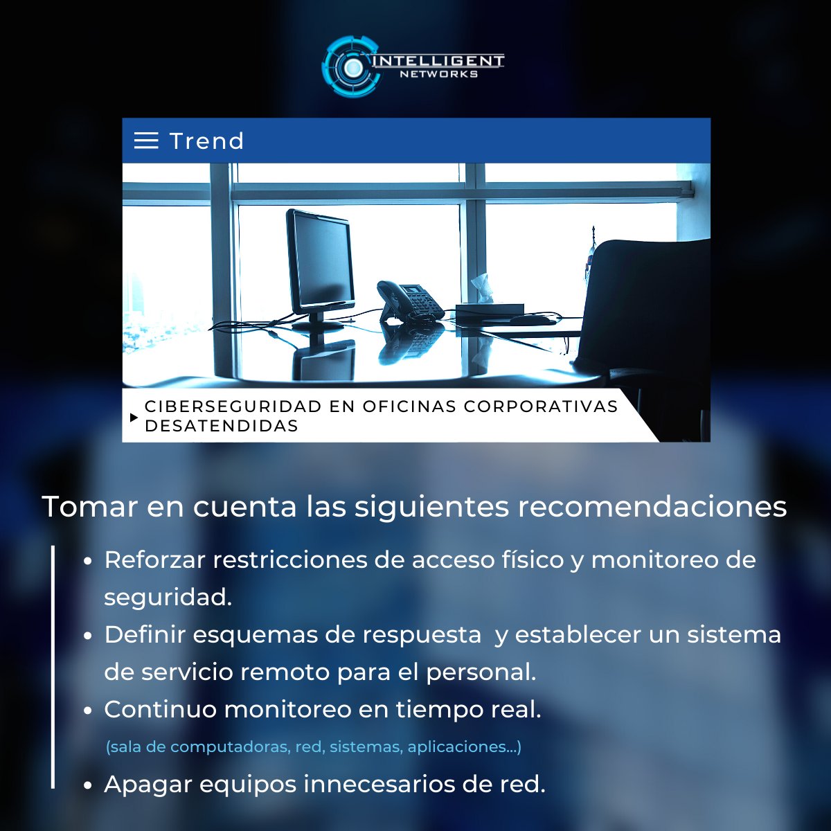 inetworksmx's tweet photo. La #ciberseguridad en #oficinascorporativas
#BeIntelligent #ITrend https://t.co/HHK4OmVv4j
