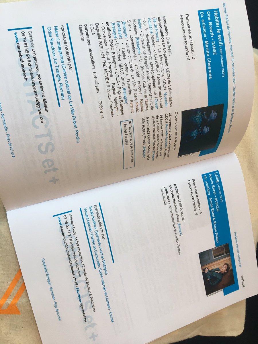 SVBretagne's tweet image. 4 de Bretagne présentés par des resp. de programmation : Sueño/Cie Singe Diesel #marionnettes • Habiter le Seuil/One Breathe #danse • Lellig/Annie Ebrel #musique • Supergravité/AÏE AÏE AÏE #théâtre…