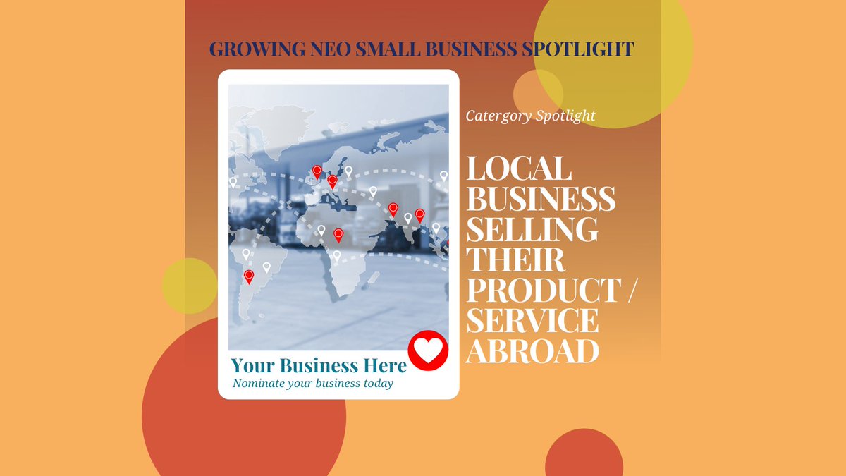 GrowingNeoSMBs's tweet photo. Just a few days left to nominate your business, or a business you love. We wanted to be sure to highlight our manufacturers and service industry businesses too. If you are selling abroad, you're still local. Nominate your business at https://t.co/bRyiP3dPuX   today!⠀
⠀ https://t.co/7DvYKIH4Vo