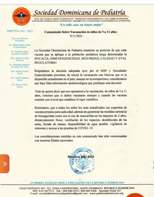 AObligatoria's tweet photo. Sociedad #Dominicana de Piadiatría se opone a vacunación contra covid en niños.

¿le haremos caso a los especialistas o al Gobierno?
#RepublicaDominicana

#nonosdoblegamos #DictaduraSanitariaRD https://t.co/LK8SaEPPhE https://t.co/zQg6GQCvZ6