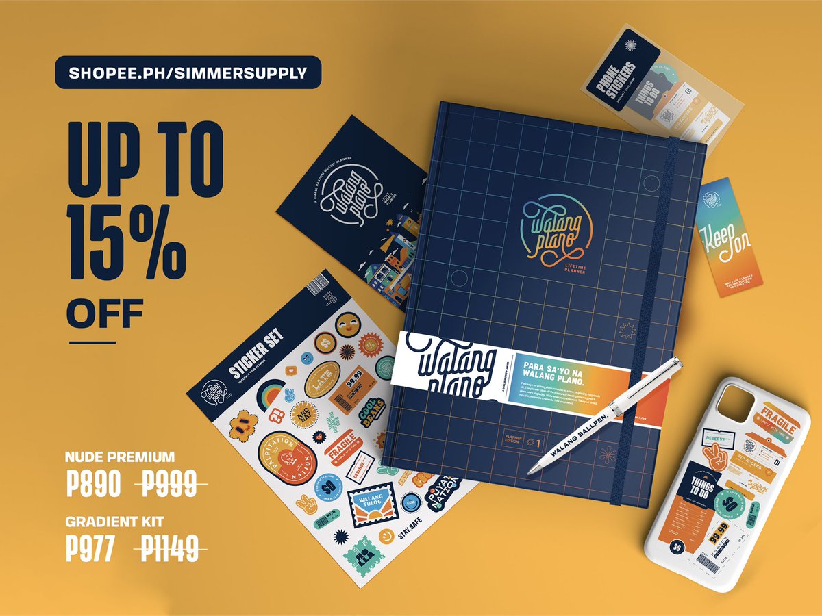 Woot! 11.11 na! The OG kit has been restocked 😌

Shop Walang Plano on #shopee today &amp; get 15% off PER ITEM! 🥳

Still with all inclusions + get the weekly gradient washi as an add on! 🌈

shopee.ph/simmersupply
simmer-supply.com