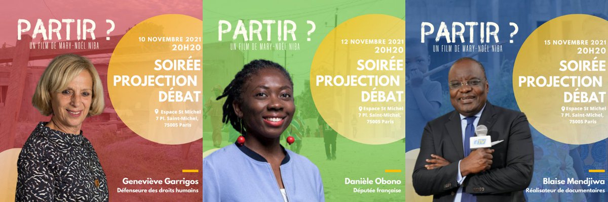 PARTIR_LE_FILM's tweet photo. A vos agendas 📅

Venez assister à l'une ou plusieurs de nos soirées débats organisées à l'espace Saint Michel autour du film 𝗣𝗮𝗿𝘁𝗶𝗿 ? de @MaryNiba

cc @DACP_ @lascary_dacp @Lahoucine @ElussePhilippe https://t.co/JbAjBptqQh