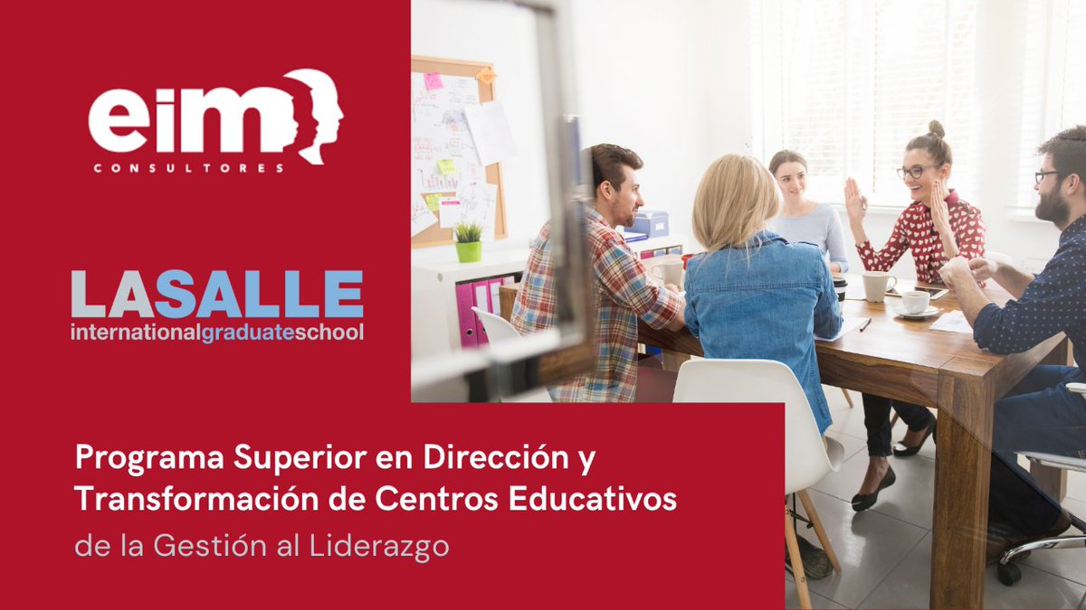 EIMConsultores's tweet photo. Dirigir un Centro Educativo es un verdadero desafío y se necesitan directivos líderes e impulsores de proyectos en clave de innovación. Si ocupas o vas a ocupar puestos de dirección o responsabilidad en Centros Educativos ¡ESTE ES TU PROGRAMA! Más info 👇 https://t.co/xd61xHhWFv https://t.co/LIMEMW2nBy