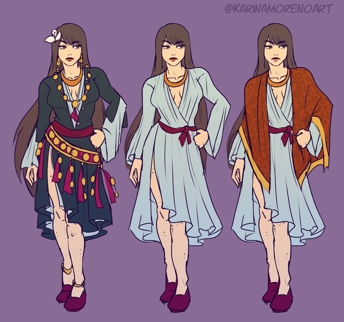 karinamorenoart's tweet photo. Next up is Safiya’s Act 1 outfits! Heading into pajama territory. Her first appearance is Chapter 4!
#characterdesign #oc #originalcharacter #wildrosecomic #webcomic #characterconcepts #comicprep https://t.co/opQLLvSEna