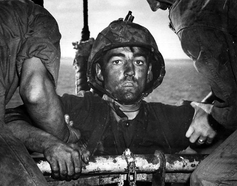 Michael Novakhov retweeted:
 
			
 
			 
 
				Portrait of US Marine J. Miller, taken after two days of constant fighting during the Battle of Eniwetok, 1944.  
  
Miller was KIA during the invasion of Ebon Atoll a month later, aged 19. #WW2