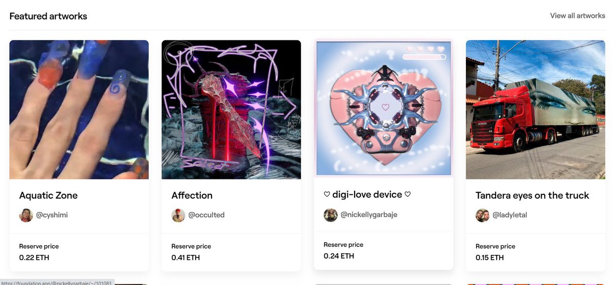 ladyletal_'s tweet photo. OMG 😱
Im on the front page of @withFND with my piece “Tandera eyes on the truck” 💥💖💫 with other @magmaDAO artists
🤩 @cyshimi @occult3d @Nickellygarbaje 🤩
Gooooo!!! 🗣🗣🗣 #magmaworld https://t.co/RoGefxgPx0