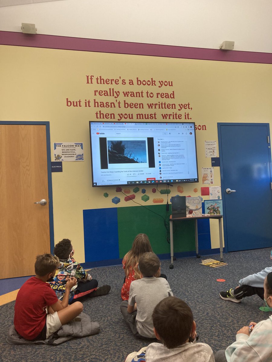 Drhendricks567's tweet photo. Enjoying a reading of 21 Steps by the author and celebrating Veterans Day with 3rd grade. #fhsdpride https://t.co/YadVKrURx9