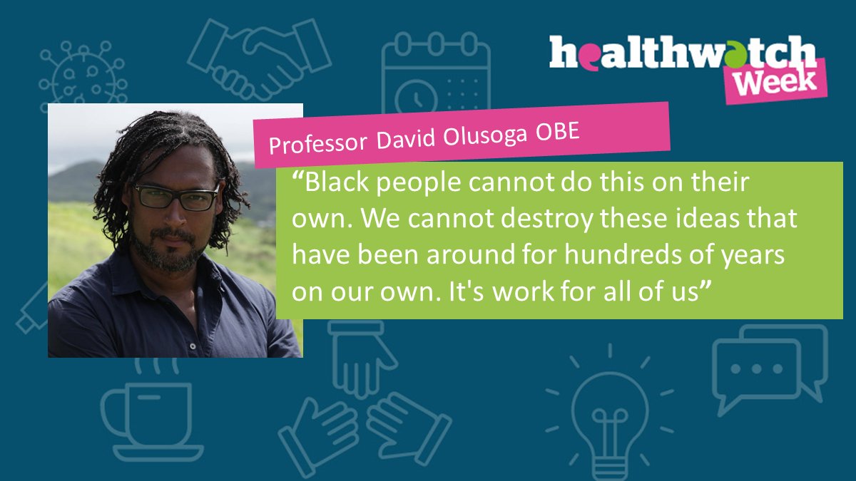 BrenMcgowan's tweet photo. Great session with @DavidOlusoga at #Healthwatch2021

Really inspiring to see the network wanting to know how things can change - and they can be part of that change. They are definitely up for the challenge and want to see the transformation that is needed. https://t.co/BJTcPuKBBF