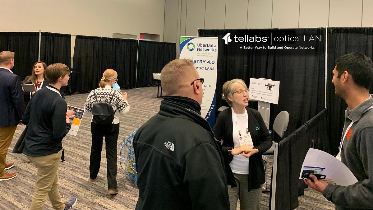 Do you know the quantifiable benefits of #fibercable versus #coppercable? Visit with our #OpticalLAN experts (booth 417) at the #mfgtechshow in Cleveland, and win a drone by correctly estimating the reduced cable weight when a #manufacturer installs OLAN. bit.ly/3EYeXdO