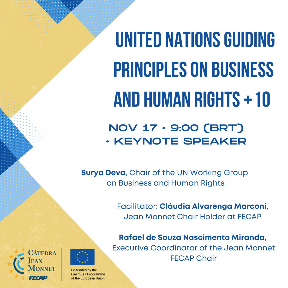 Rafael Miranda (@rafaelsnmiranda) on Twitter photo We share Prof <a href="/ProfSuryaDeva/">Surya Deva</a> as our Keynote Speaker on BHR+10 next Wednesday (Nov 17th) at the Jean Monnet Chair International Conference. To access the full program and for subscriptions, link on Bio! We share Prof <a href="/ProfSuryaDeva/">Surya Deva</a> as our Keynote Speaker on BHR+10 next Wednesday (Nov 17th) at the Jean Monnet Chair International Conference. To access the full program and for subscriptions, link on Bio!