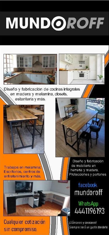 Heidi_dcd's tweet photo. "El Buen Fin llegó a MUNDOROFF"
Cocinas Integrales, Closets, Centros de Entretenimiento,  Muebles sobre Diseño, Herrería y mucho más!!!  

¡Contactanos! Whatsapp 4441196193, Diseño y Presupuesto. 
 
"Si lo puedes imaginar lo podemos crear" Hagamos realidad tu proyecto juntos!!! https://t.co/nSSVM7MFGb