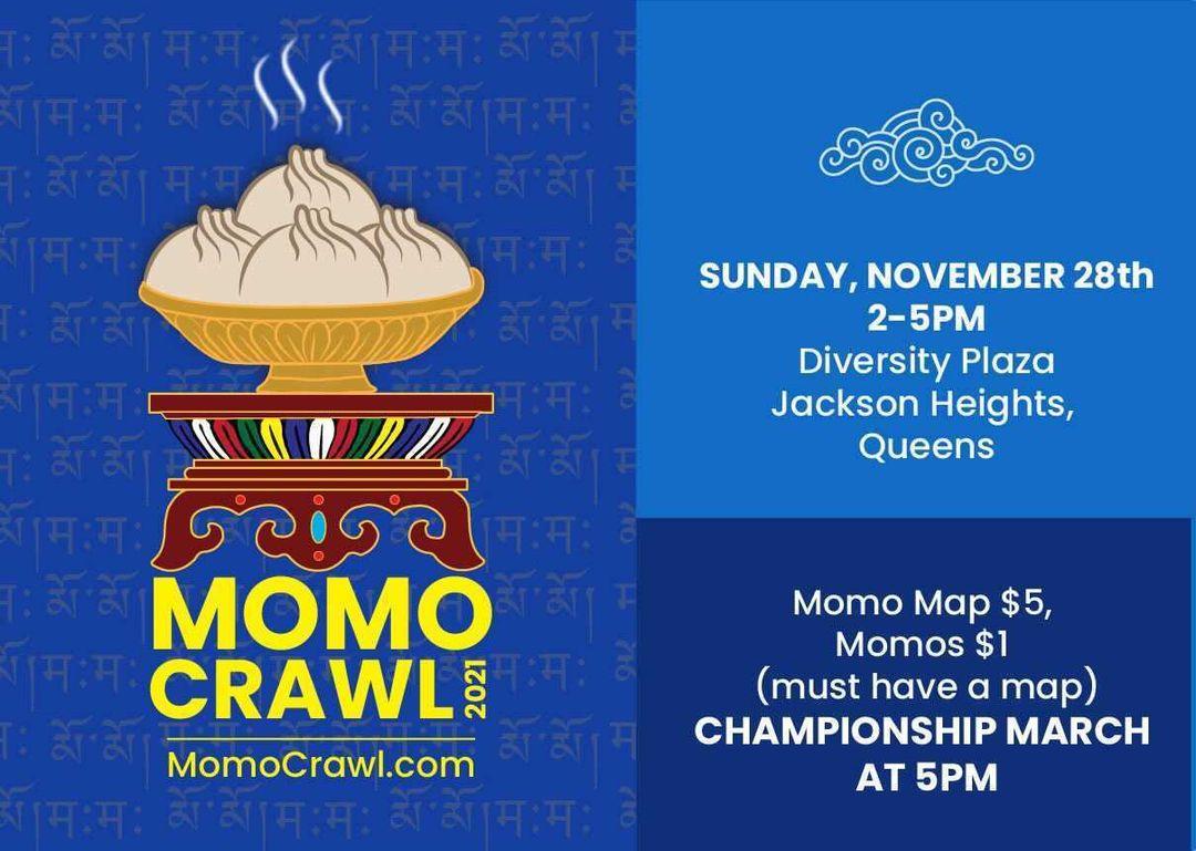 accompanycap's tweet photo. The #MomoCrawl is back! Excited to be once again sponsoring this Queens classic, happening Sunday Nov 28th from 2-5 at @DiversityPlaza in #JacksonHeights! More info here: https://t.co/DI5zNxhrcq #momocrawl2021 #himalayandumplings #foodies https://t.co/IxO9ksR5LL