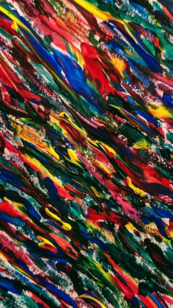 fredbriolet's tweet photo. Currently experimenting on color blending with acrylic painting. I love how a single paintstroke can bear multiple shades 🟥🟦🟨 https://t.co/2Rn9dY9JJE
