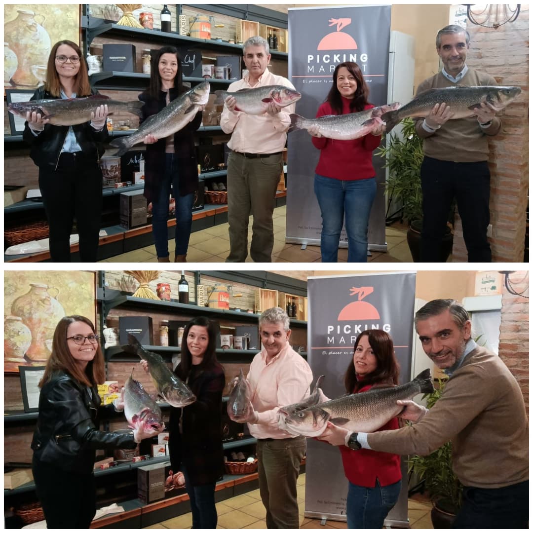 PickingMarket's tweet photo. ¡Vaya 5! ¡Nos referimos a esas increíbles lubinas de más de 5 kilos de @aquanariafish y por supuesto a esos magníficos 5 profesionales! 👏🔝🐟

¡Estamos deseando de ver las maravillas que harán los Chefs con estas lubinas excepcionales! 🍽️🔪

#PickingMarket #TDSGastro #Aquanaria https://t.co/6jONwhX4a0